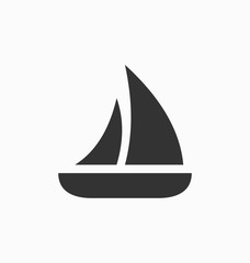 Sailboat icon vector sign. Vacation signs.