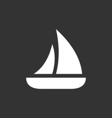 Sailboat icon vector sign. Vacation signs.