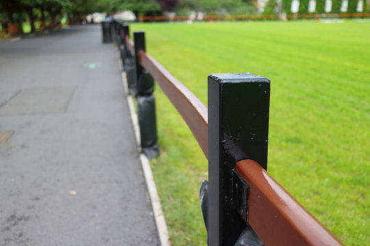 Close up of a fence in Dublin City center parks