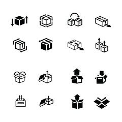 set of box and arrow icons