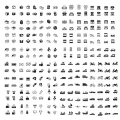 box, Transport, money and shop set 256 item icons