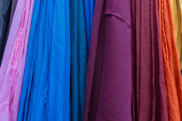 Multicolored fabric for sale at the market
