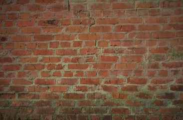 Old red brick wall