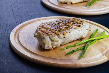 Grilled chicken fillet.