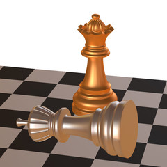 3d illustration of chess  situation