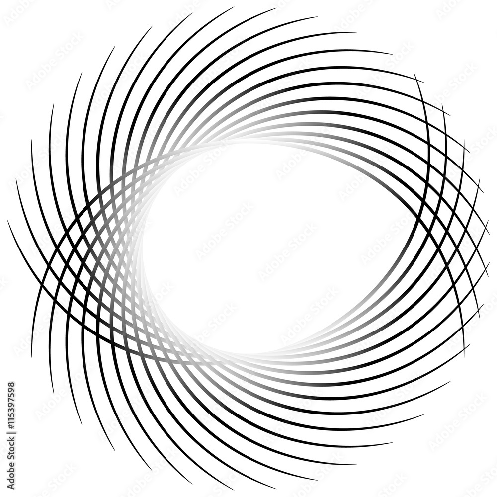 Fototapete dynamic irregular lines forming a circle element. geometric shap
