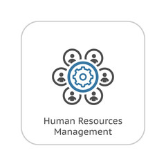 Human Resources Management Icon. Business Concept. Flat Design.
