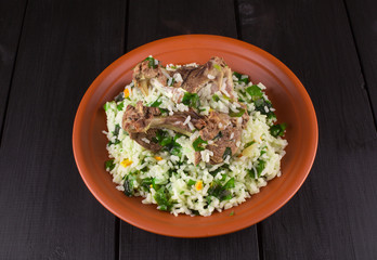 barley risotto with sepia and beans