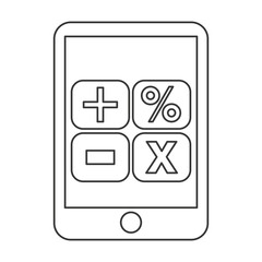 tablet device math operations icon isolated vector illustration