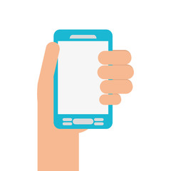 human hand smartphone mobile isolated vector illustration