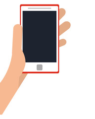 human hand smartphone mobile isolated vector illustration