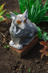 decoration for garden, pot puppets with flowers