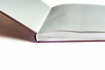 Open book on light table. Back to school. Copy space