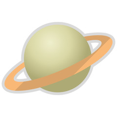 flat design planet saturn icon vector illustration © Jemastock