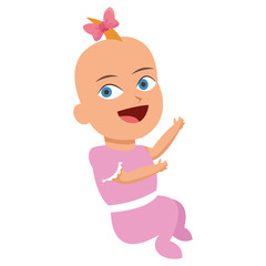 flat design baby girl icon vector illustration
