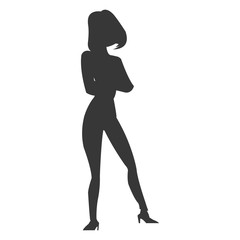 flat design lean woman icon vector illustration