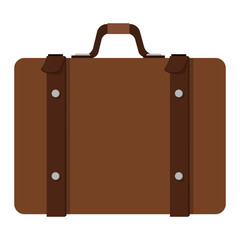 flat design suitcase with handle icon vector illustration
