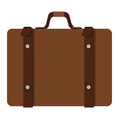 flat design suitcase with handle icon vector illustration