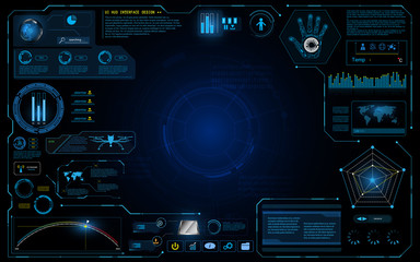 hud interface ui design technology innovation system running graphic concept background