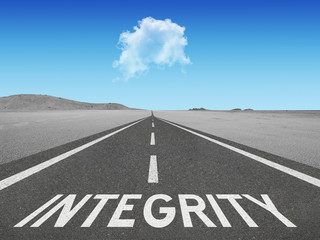 Integrity inspirational quote on highway