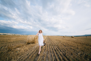 blonde in the hay