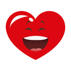 flat design laughing heart cartoon icon vector illustration