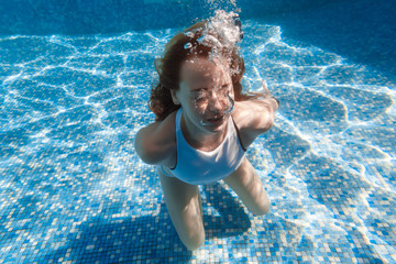 The girl in the pool