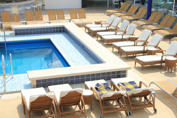 Swimming pool area at cruise ship
