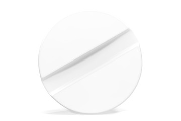 White close-up tablet isolated on white background. 3d illustration