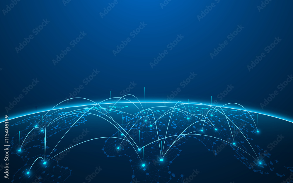 Fototapete abstract world map digital texture pattern technology innovation concept background