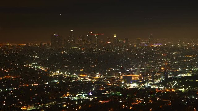 4K UltraHD Timelapse over Los Angeles at night