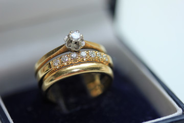 yellow golden diamond rings