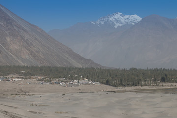 mountain and little desert view in Leh, India