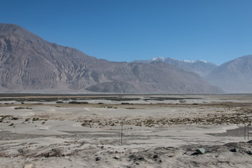 mountain and little desert view in Leh, India
