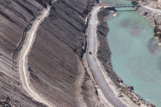 Confluence of Zanskar and Indus rivers