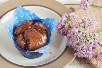 Cupcake in blue paper