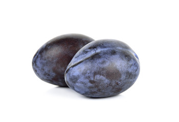 Fresh plum isolated on the white background