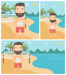 Obraz na płótnie Canvas Beach volleyball player vector illustration.