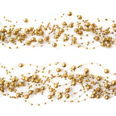 Line of beads garland thread isolated