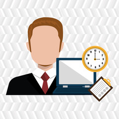 man with computer  isolated icon design, vector illustration  graphic 