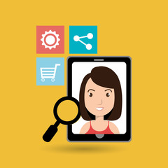 woman whit files isolated icon design, vector illustration  graphic 