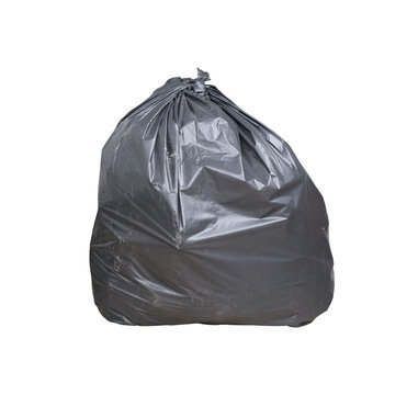 Garbage bag have waste inside isolated on white background.