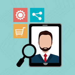 people with smartphone isolated icon design, vector illustration graphic