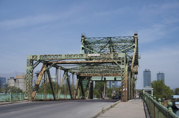 rusted iron bridge in Toronto