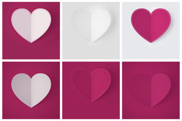 Set of greeting cards for Valentine's day. 3d illustration