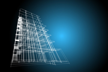 architecture abstract, 3d illustration 