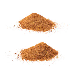 Pile of cinnamon powder isolated