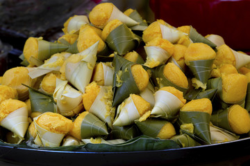Thai dessert made from coconut and sugar call "Khanom tan"