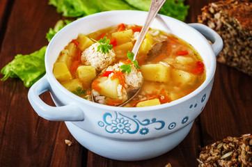Soup with meatballs