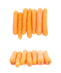 Pile of baby carrots isolated